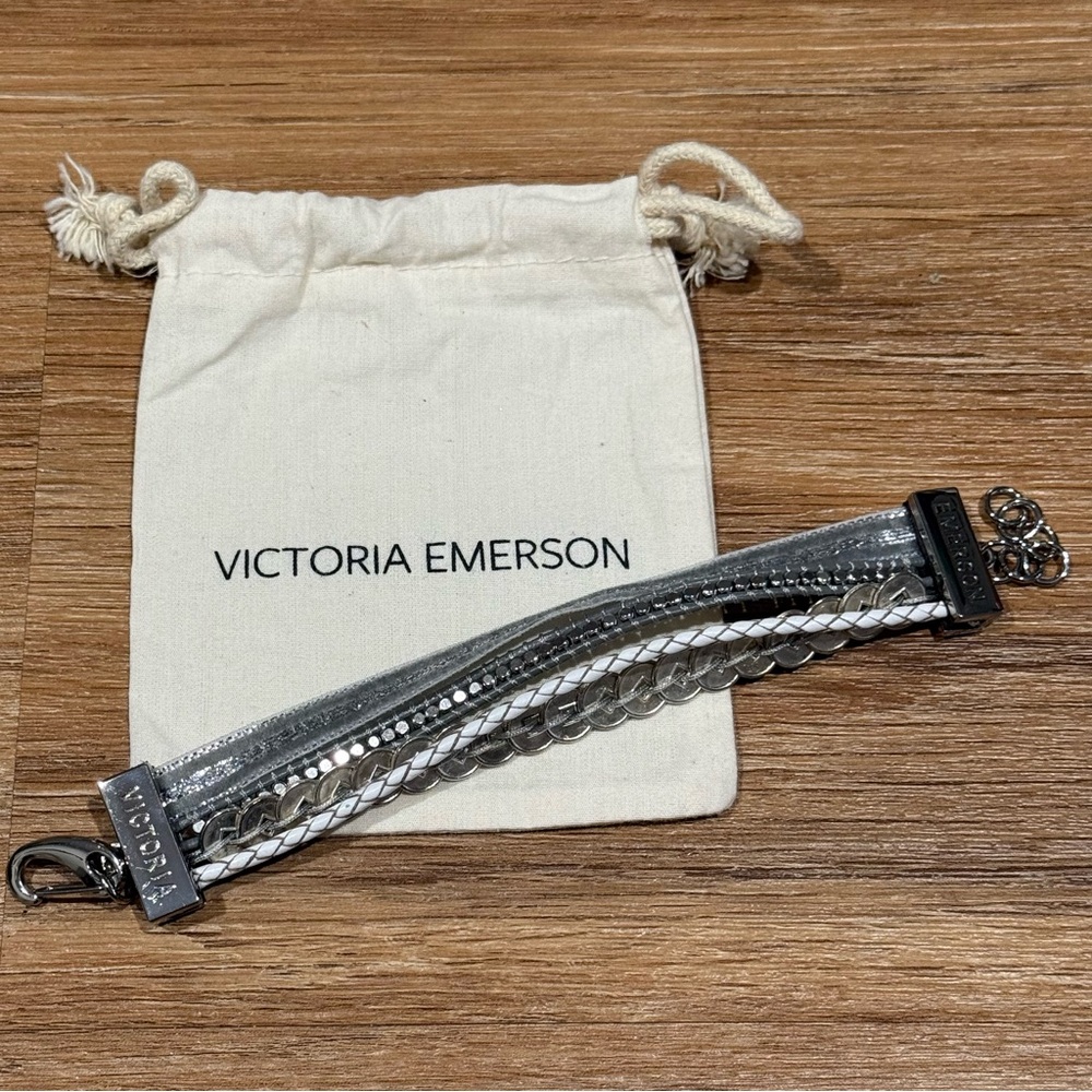 Victoria Emerson Silver and Gray Multi-Strand Bracelet